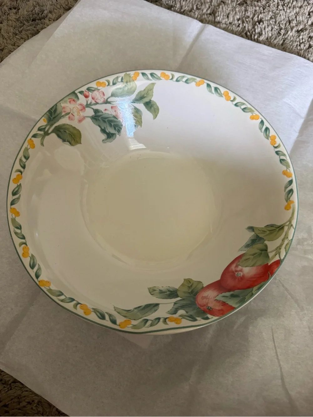 Avon Julie Pople Country Fruit Ceramic Serving Bowl & Oval Platter